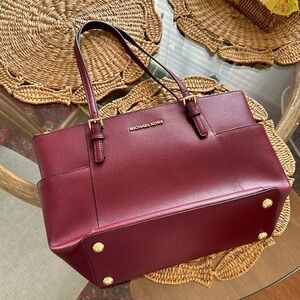 Michael Kors leather zippered tote